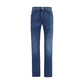 Blue Cotton Slim Fit Jeans