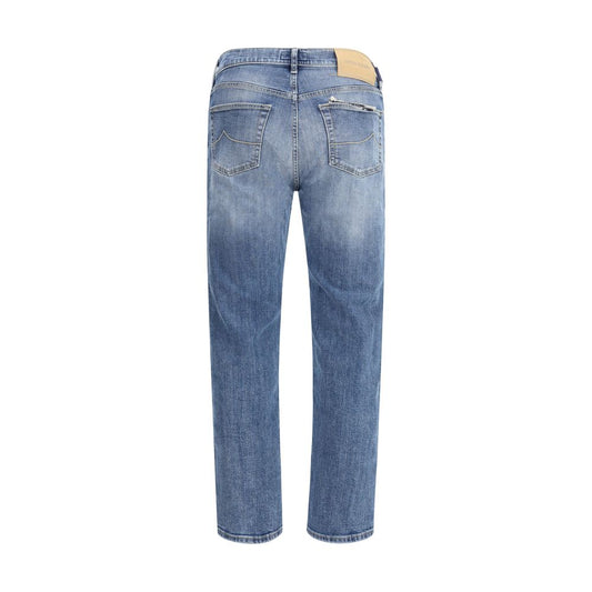 Blue Cotton Relaxed Fit Jeans