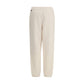 Cream Polyester Joggers (Workout Pants)