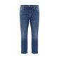 Blue Cotton Straight-Leg Jeans