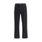 Black Cotton Straight-Leg Jeans