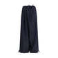 Blue Fleece Wool Casual Pants