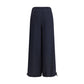 Blue Fleece Wool Casual Pants