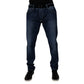 Blue Washed Cotton Stretch SkinnyDenim Jeans