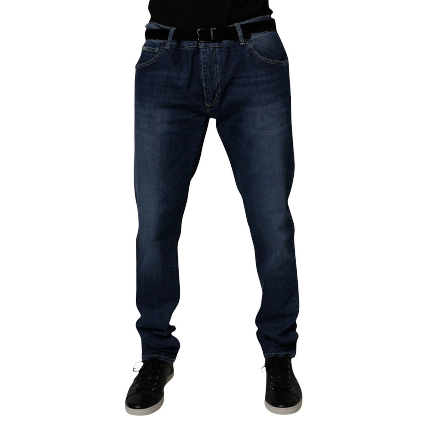 Blue Washed Cotton Stretch SkinnyDenim Jeans