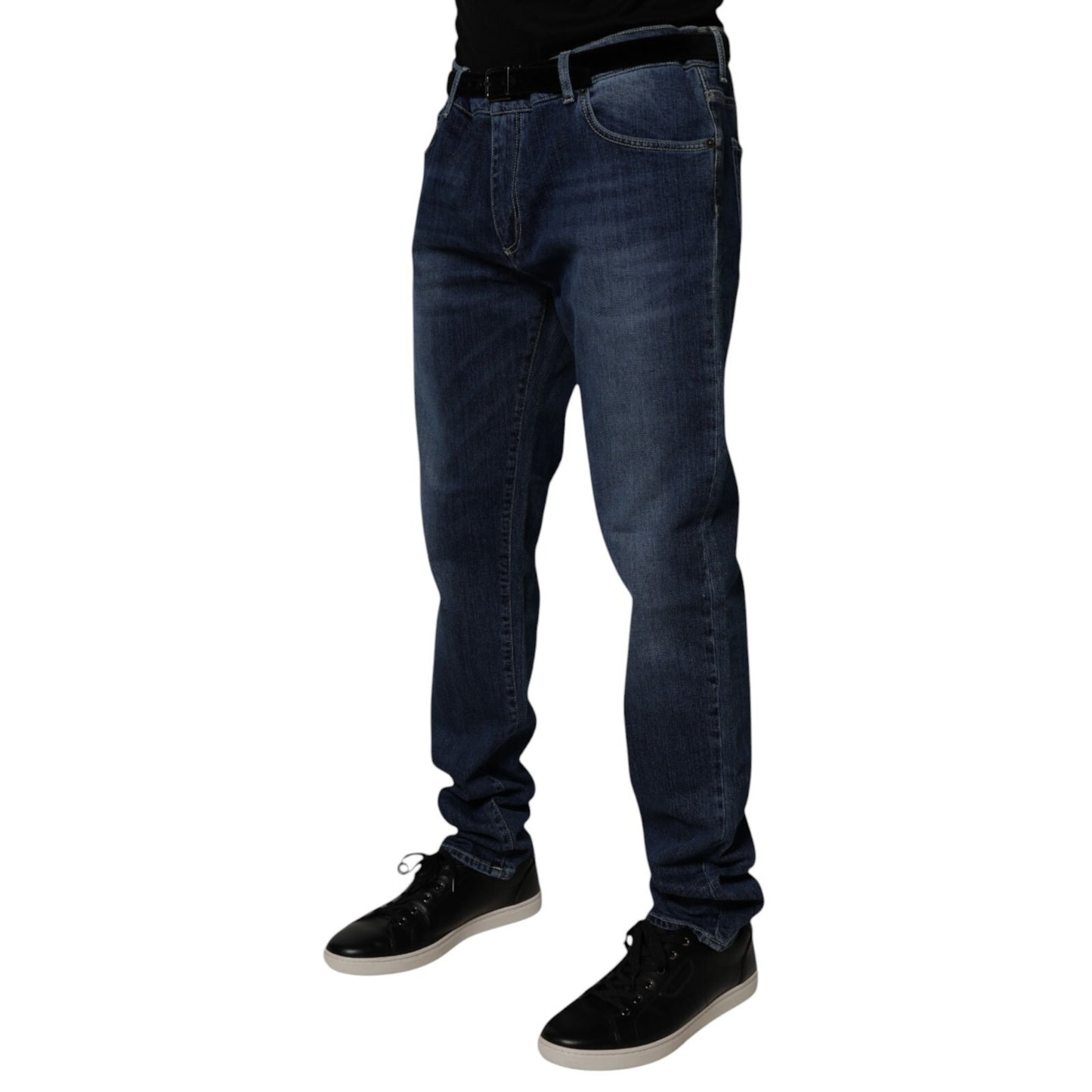Blue Washed Cotton Stretch SkinnyDenim Jeans