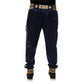 Blue Nylon Jogger Mid Waist Trouser Pants