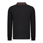Black Cotton Men Polo Shirt