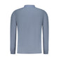 Blue Cotton Men Polo Shirt