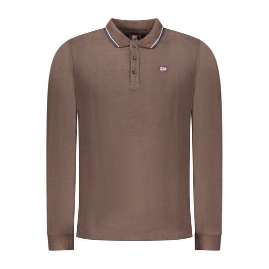 Marrone Cotton Men Polo-Shirt