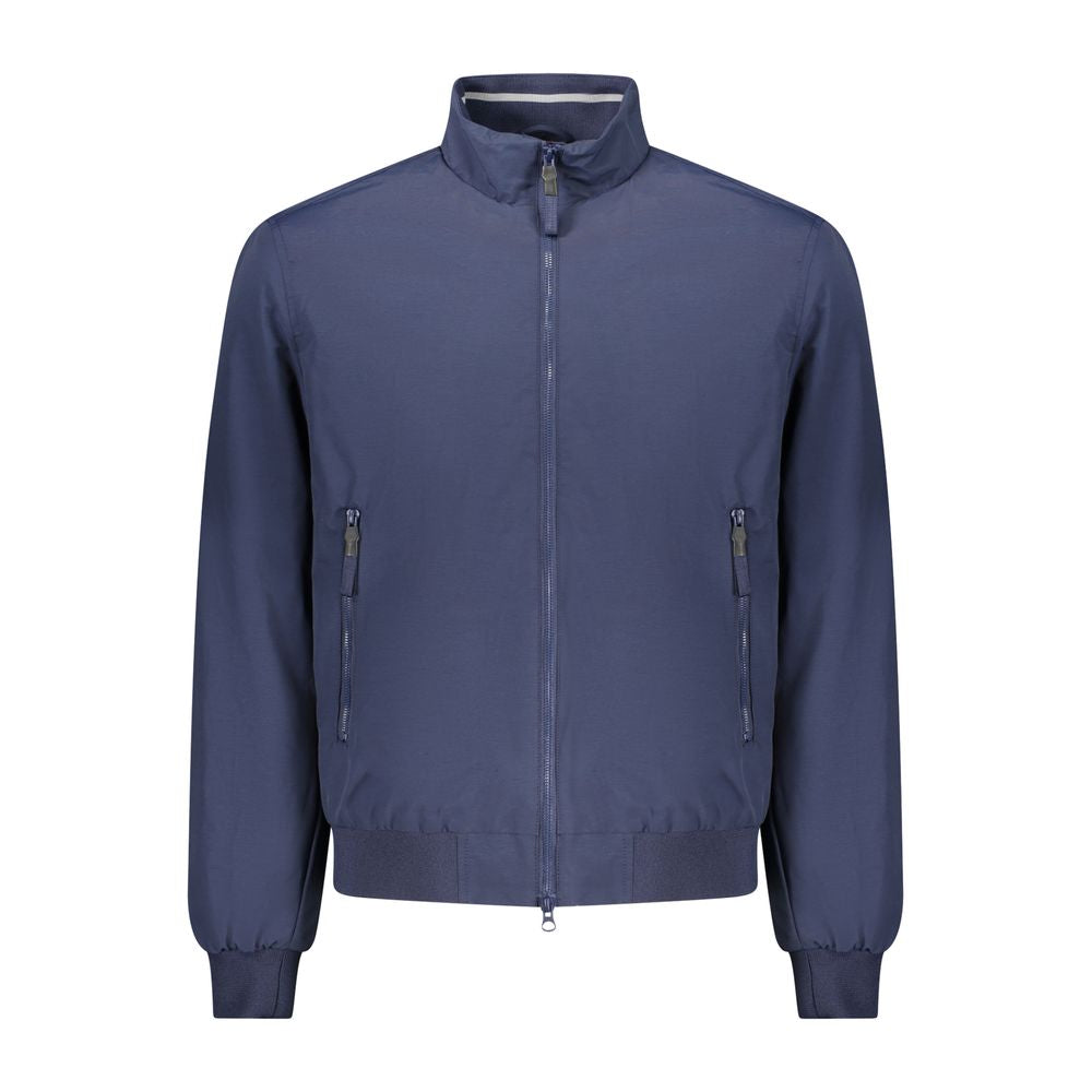 Blue Cotton Men Jacket