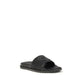 Black Rubber Flat Sandals