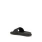 Black Rubber Flat Sandals