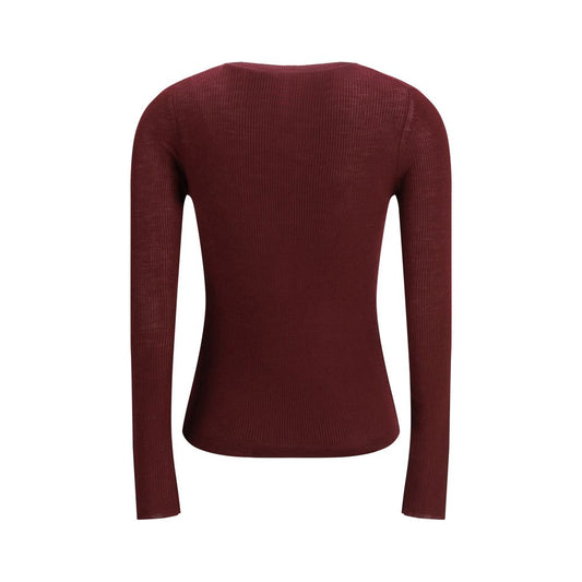 Bordeaux Wool Long Sleeve T-Shirt