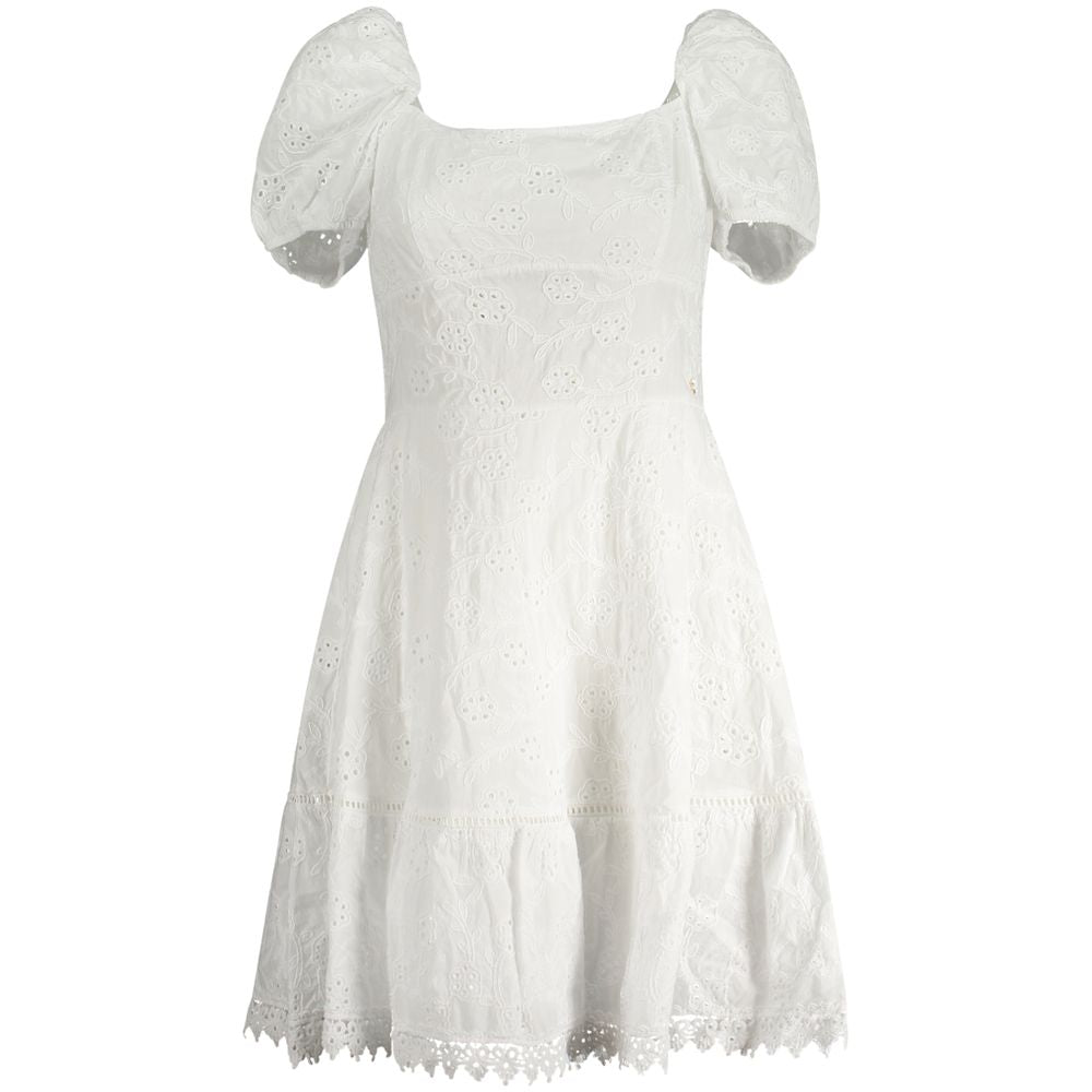 White Cotton Casual Dress