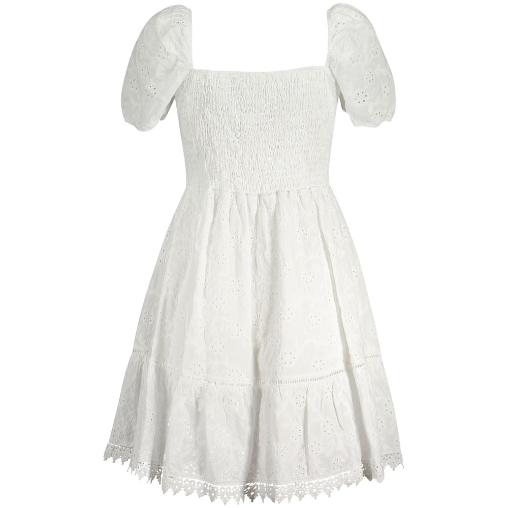 White Cotton Casual Dress
