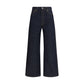 Blue Cotton Straight-Leg Jeans