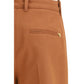 Brown Cotton Flared Pants