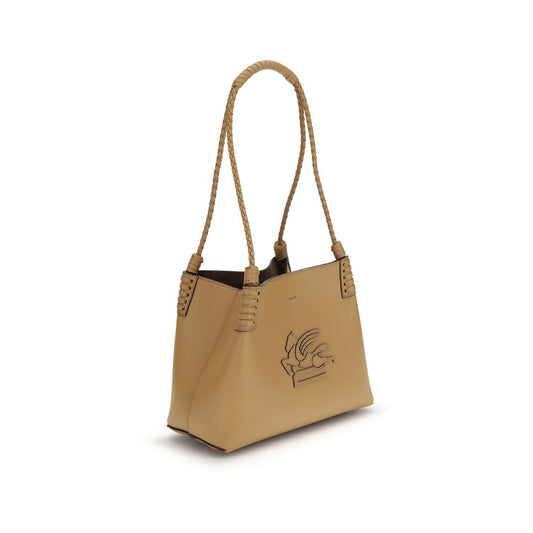 Beige Calf Leather Bos Taurus Shoulder Bag