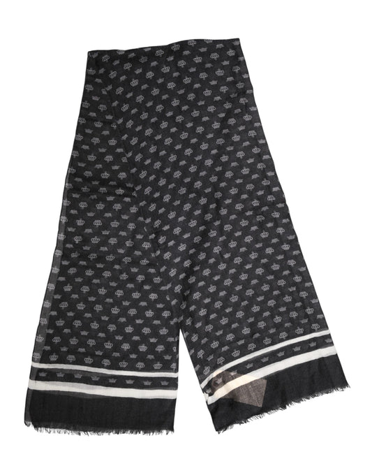 Black Crown Cashmere Neck Wrap Shawl Scarf
