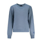 Blue Cotton Women Sweatshirt