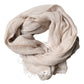 Beige Linen Neck Wrap Men Shawl Fringe Scarf