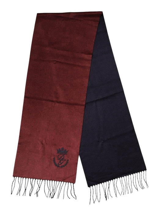 Maroon Silk Neck Wrap Shawl Fringes  Scarf