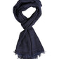 Blue Linen Neck Wrap Men Shawl Fringe Scarf