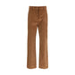 Brown Cotton Casual Pants