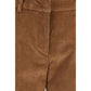 Brown Cotton Casual Pants