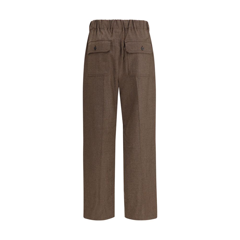 Brown Wool Casual Pants