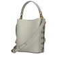 Gray Leather Handbag