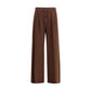 Brown Cotton Casual Pants