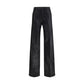 Black Cotton Casual Pants