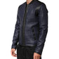 Blue Nylon Full Zip Bomber Men Jacket