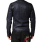 Blue Nylon Full Zip Bomber Men Jacket