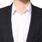 Dark Gray Stripes 1 Button Suit Jacket Blazer