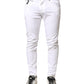 White Cotton Stretch Skinny Denim Men Jeans