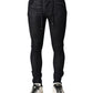 Black Cotton Stretch Skinny Denim Men Jeans