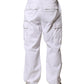 White Cotton Men Cargo Denim Trouser Jeans
