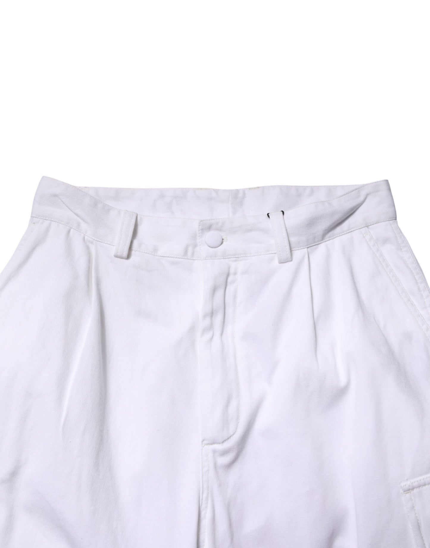 White Cotton Men Cargo Denim Trouser Jeans