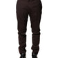 Brown Polyester Men Dress Trousers Pants