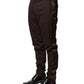 Brown Polyester Men Dress Trousers Pants