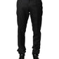 Black Stripes Wool Men Dress Trousers Pants
