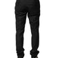 Black Stripes Wool Men Dress Trousers Pants