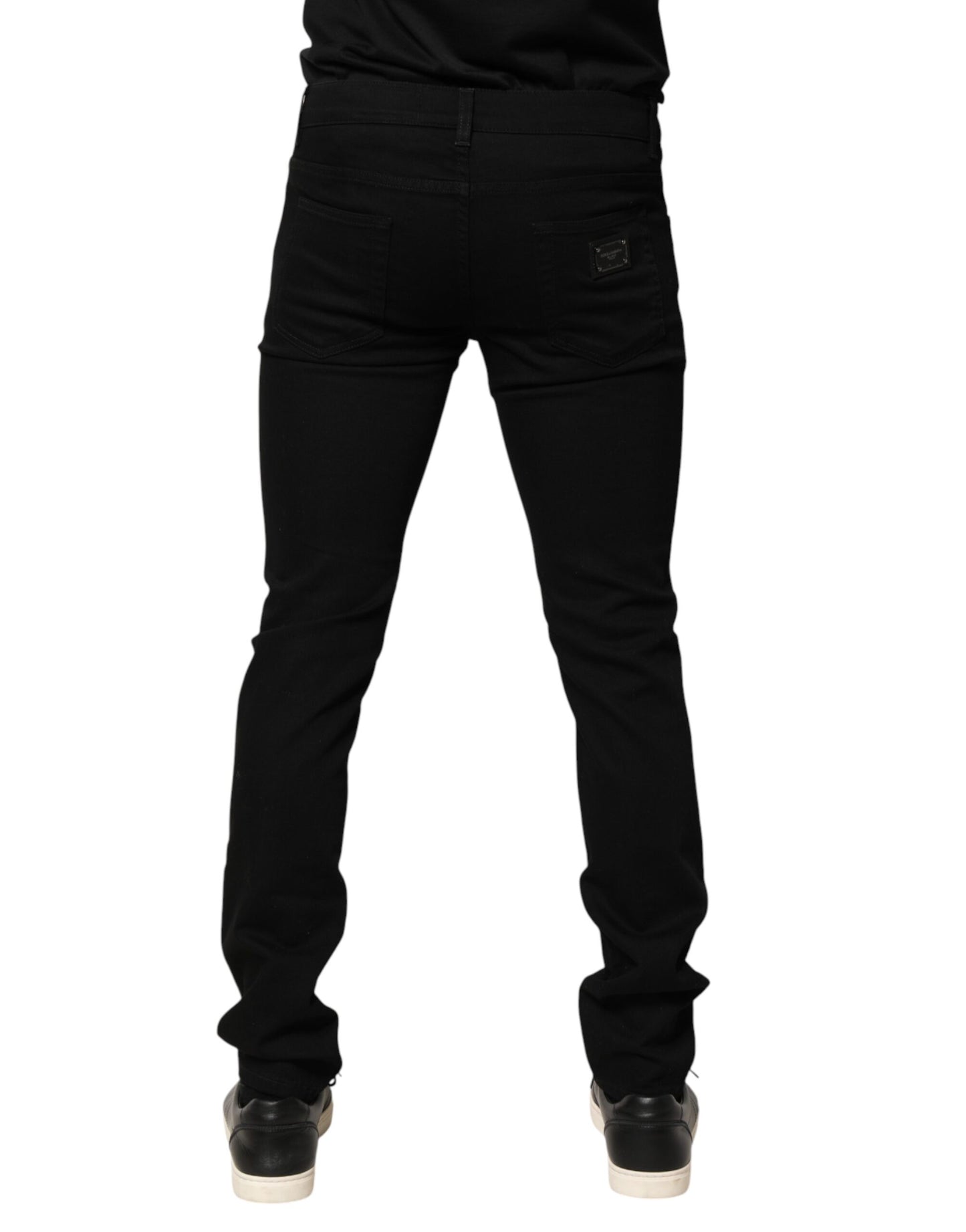 Black Sacred Heart Men Cotton Denim Jeans