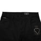 Black Sacred Heart Men Cotton Denim Jeans