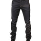 Dark Gray Mid Waist Skinny Fit Men Denim Trouser Jeans
