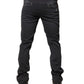 Dark Gray Mid Waist Skinny Fit Men Denim Trouser Jeans