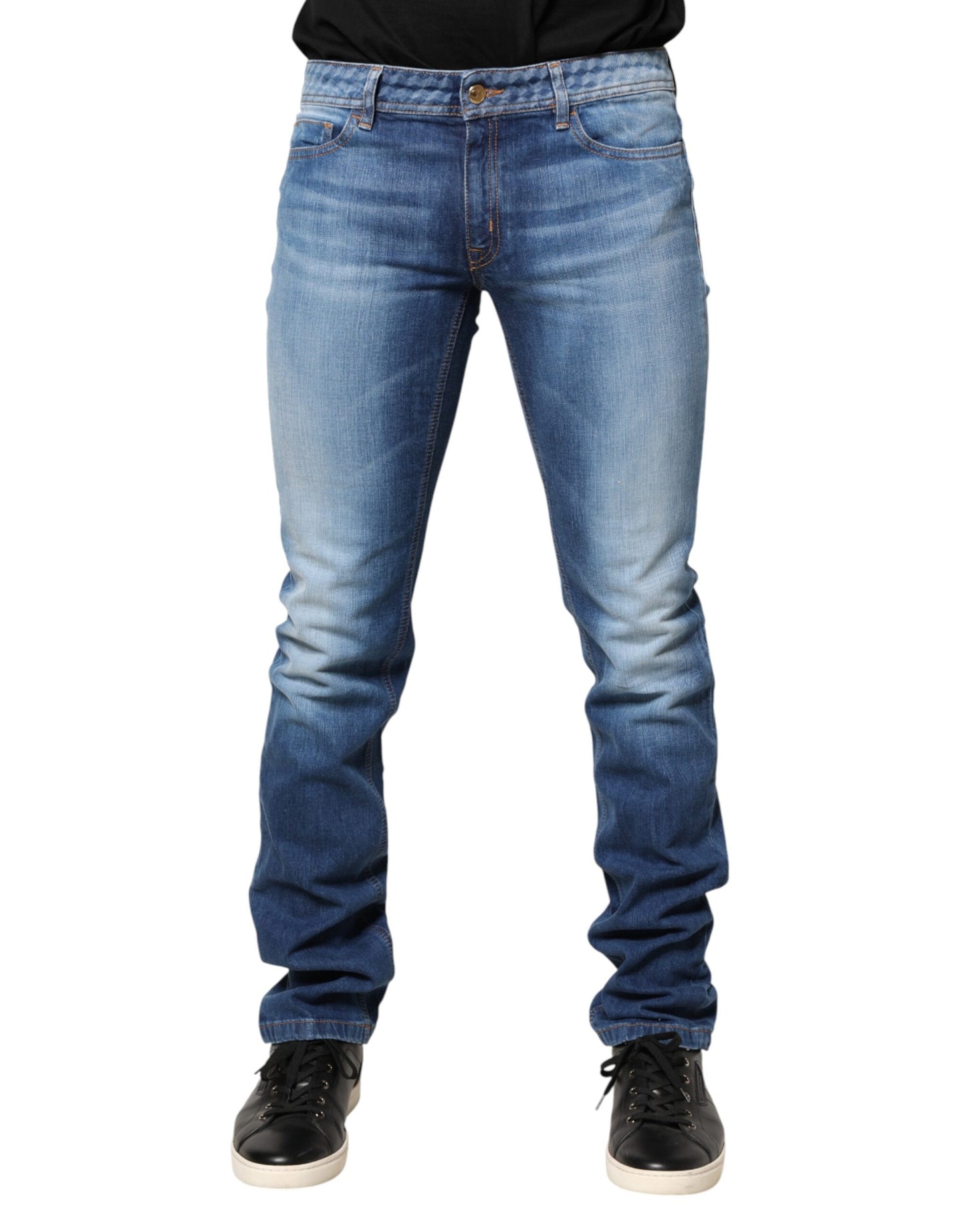 Blue Washed Mid Waist Skinny Denim Trouser Jeans